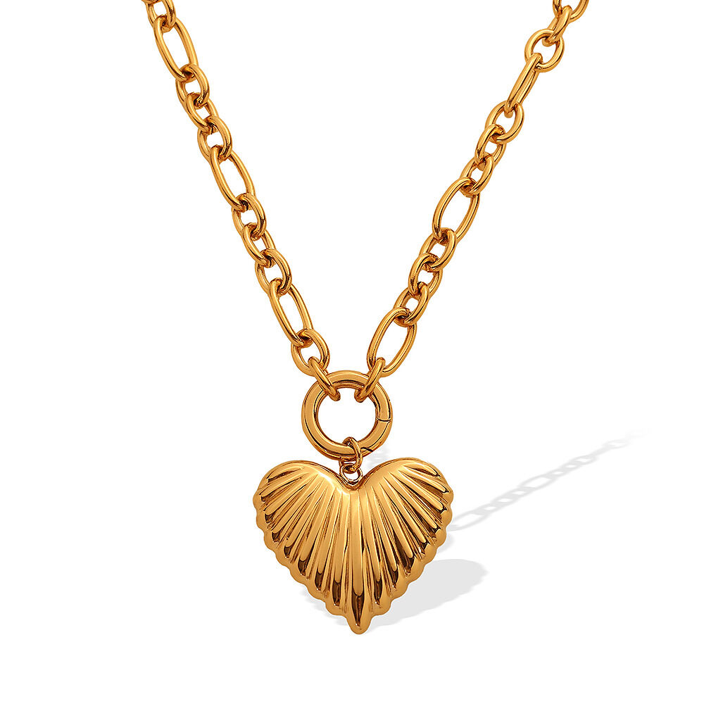 1 Piece Romantic Series Sweet Heart Titanium Steel   Gold Color  Women's Pendant Necklaces Picture6