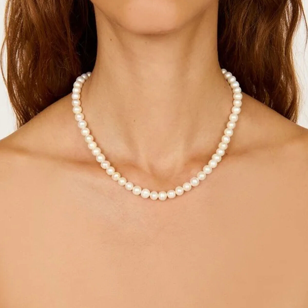 1 piece classic series elegant beads stainless steel  gold plated women beaded necklaces h5 Picture4