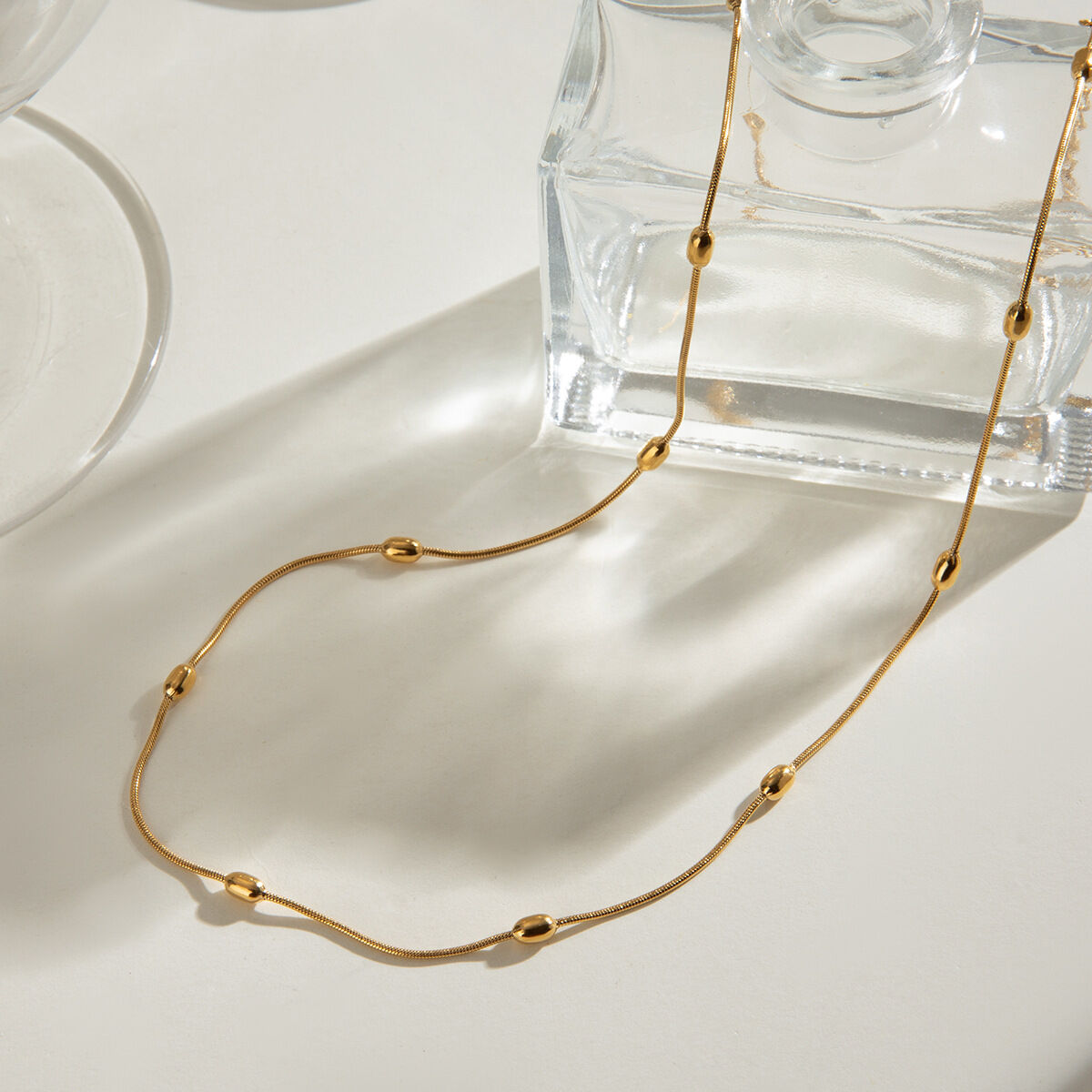 1 piece simple series simple geometric stainless steel  gold plated women chain necklaces 2