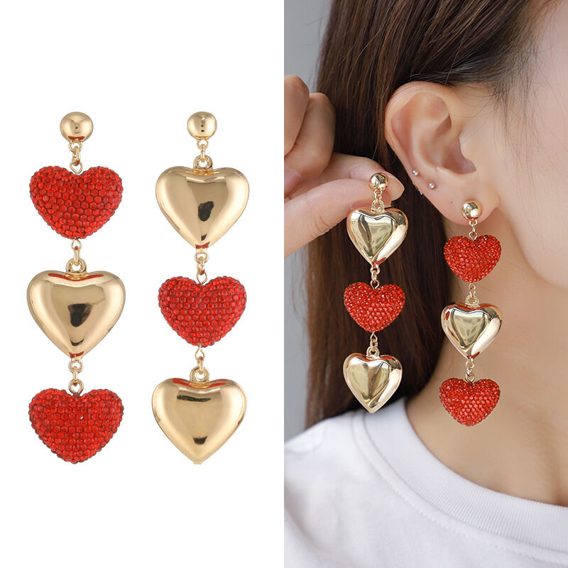 1 Piece Luxurious Series Retro Exquisite Red Heart Shape Copper Women's Pendant Necklaces Picture5