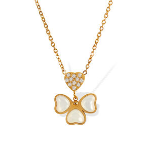 1 piece simple series simple geometric stainless steel gold plated rhinestone women pendant necklaces h5 Picture6
