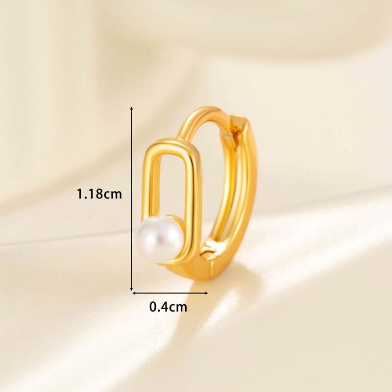 1 pezzo di orecchini a cerchio da donna in rame geometrico semplice, senza placcatura, serie semplice Immagine3
