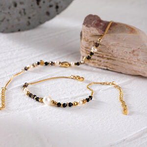 1 piece simple series elegant beads stainless steel gold plated natural stone women charm bracelets h5 Picture4