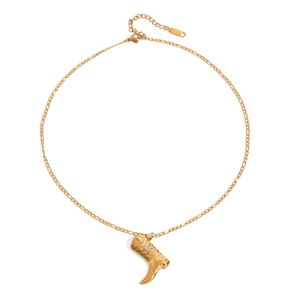 1 stuk stijlvolle serie klassieke effen kleur laars roestvrijstalen waterdichte gouden dameshanger ketting h5 Afbeelding9