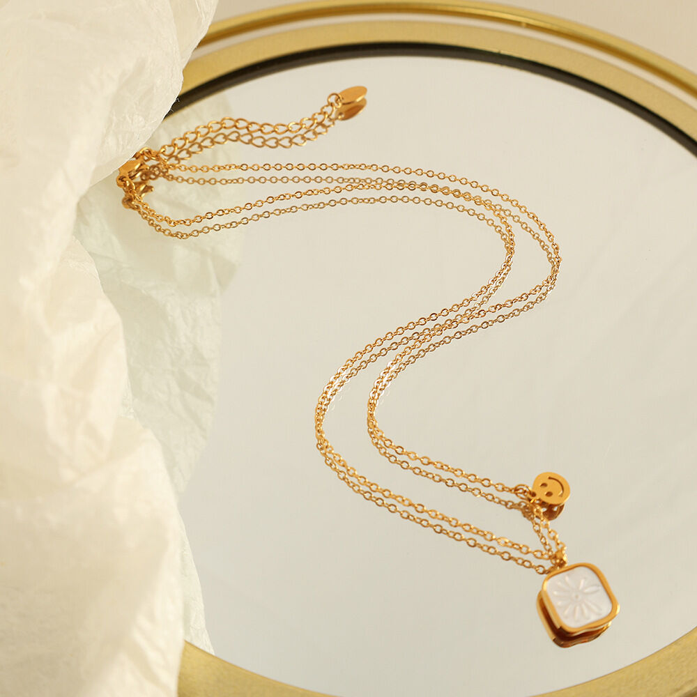 1 piece simple series simple cartoon stainless steel  gold plated women pendant necklaces h5 Picture3