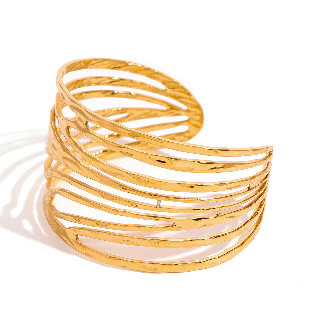 1 piece simple series simple geometric stainless steel  gold plated women bangles h5 Picture5