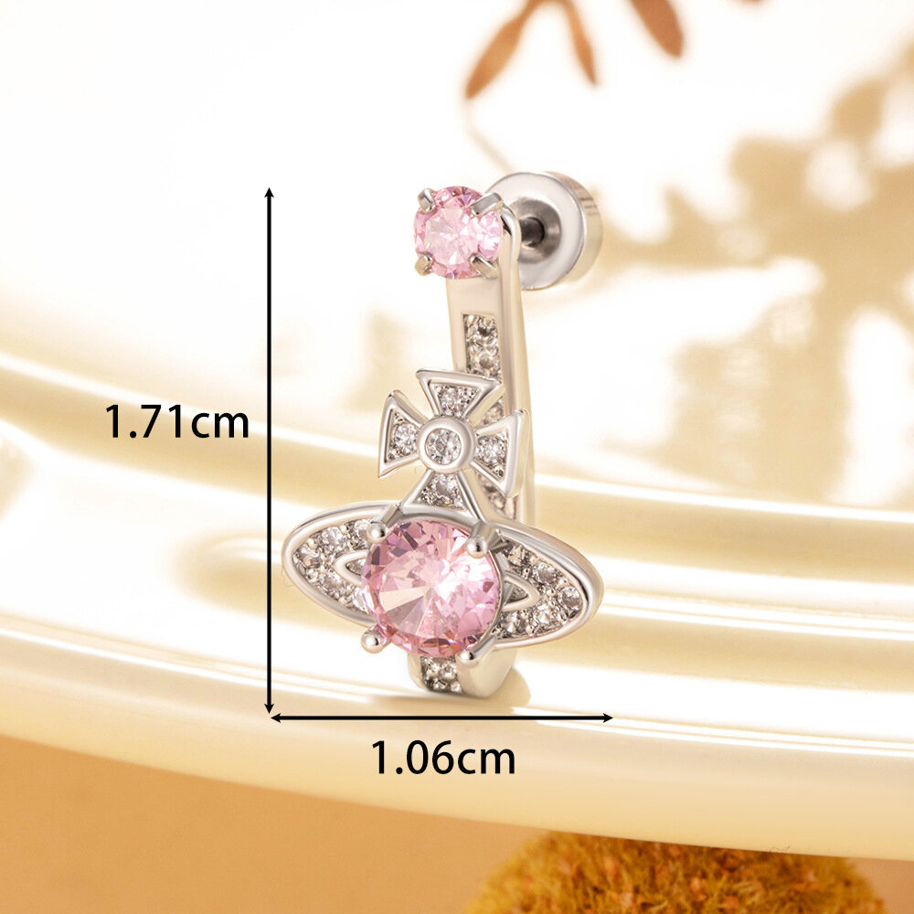 1 stuk eenvoudige serie eenvoudige geometrische titanium stalen oorbellen zonder platingmateriaal met zirkonia voor dames h5Afbeelding4