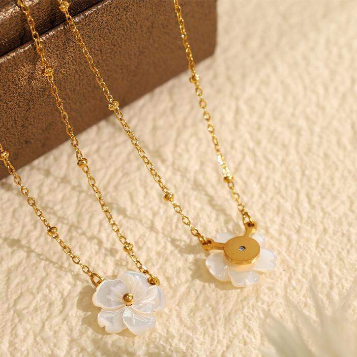 1 Stück Klassische Serie Elegante Blume Titan Stahl Gold Farbe frauen Anhänger Halsketten h5 Bild10