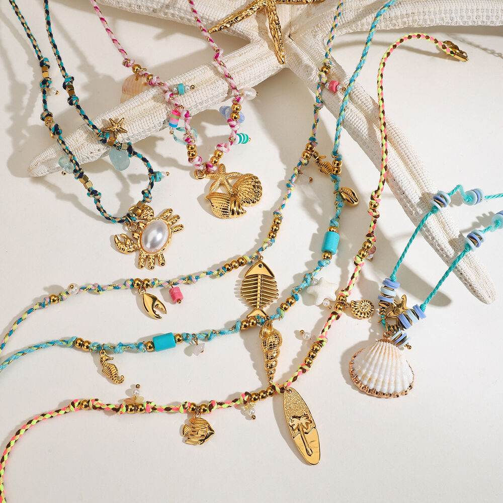 Collana con ciondolo da donna in acciaio inossidabile color oro impermeabile a forma di tartaruga, serie semplice, 1 pezzo h5Immagine7