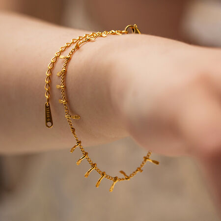 1 piece simple series line stainless steel gold plated women charm bracelets 2