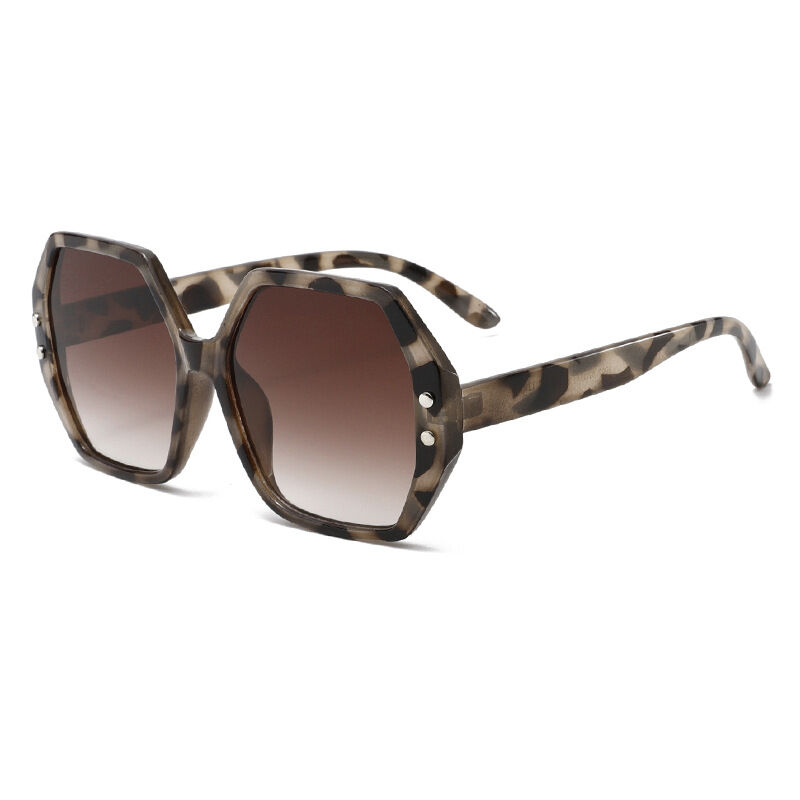 1 Pair of Stylish Large Leopard - print Square - frame Women's Sunglasses Picture6