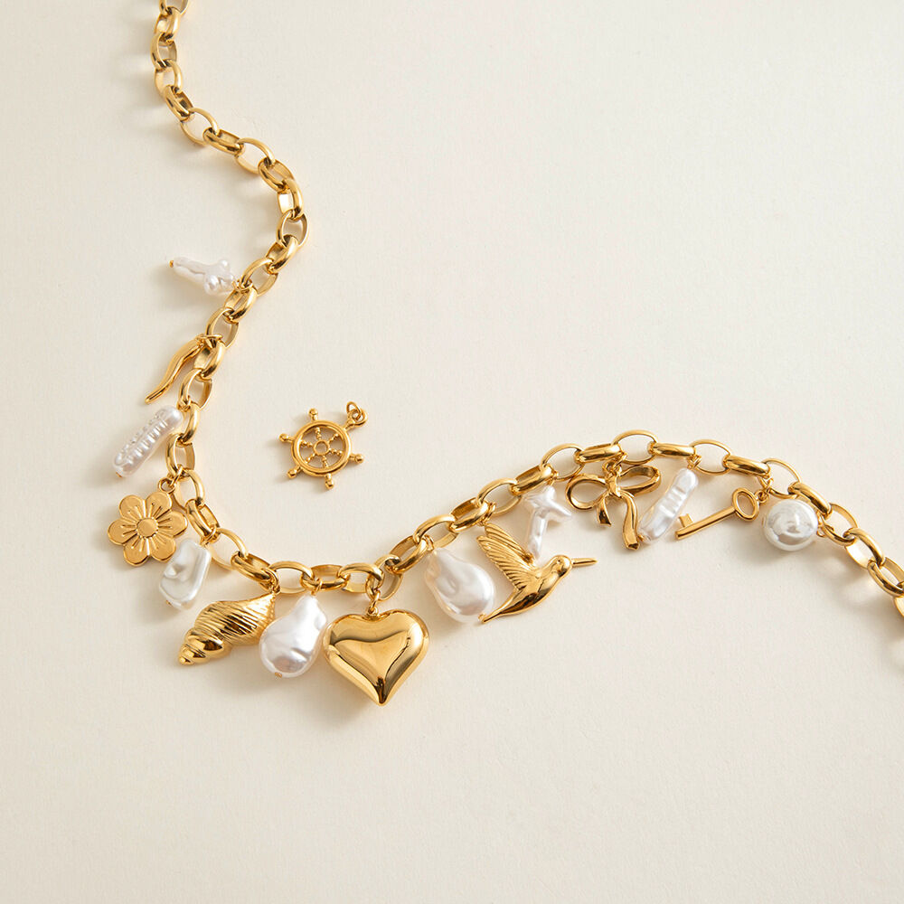 1 pezzo di catena in acciaio inossidabile impermeabile color oro, collane a catena fai da te da donna