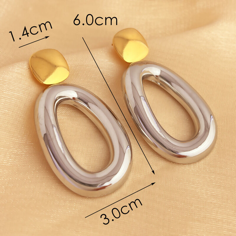 1 Pair Simple Mixed Color Stainless Steel Waterproof Women's Drop Earrings Picture5