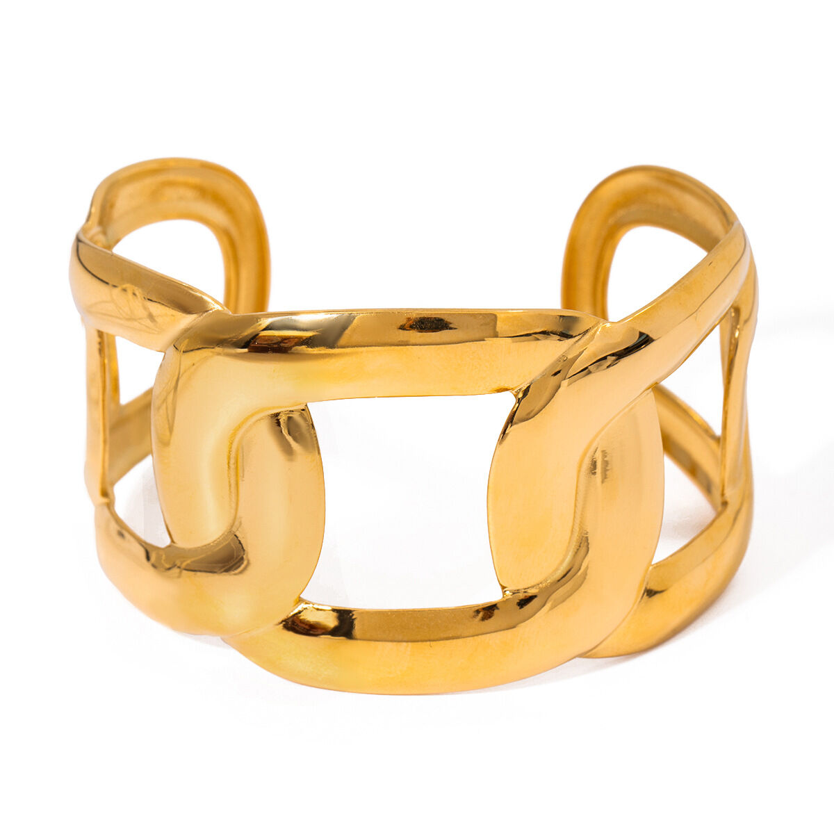 1 Piece Solid Color Stainless Steel Waterproof Cuff Bracelet h5 Picture6