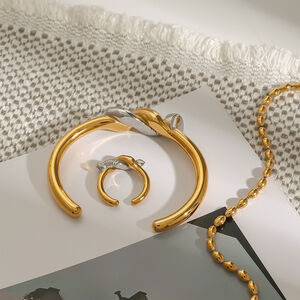 Braccialetti da donna in acciaio inossidabile color oro e argento, resistenti all'acqua, con nodo a chiodo originale, serie personalizzabile, 1 pezzo h5 Immagine4