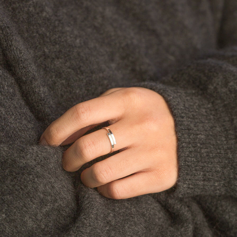 Simple Series Everyday Gold - colored Stainless Steel Waterproof Couple Rings h5 Picture7