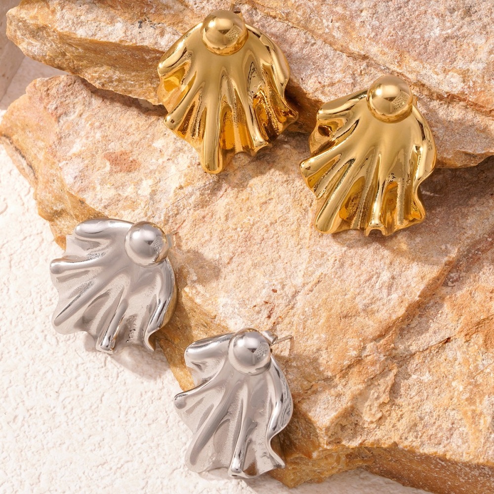 1 Paar Luxuriöse Damen-Ohrstecker Mit Blumenmotiv Aus Titanstahl In  Bild5