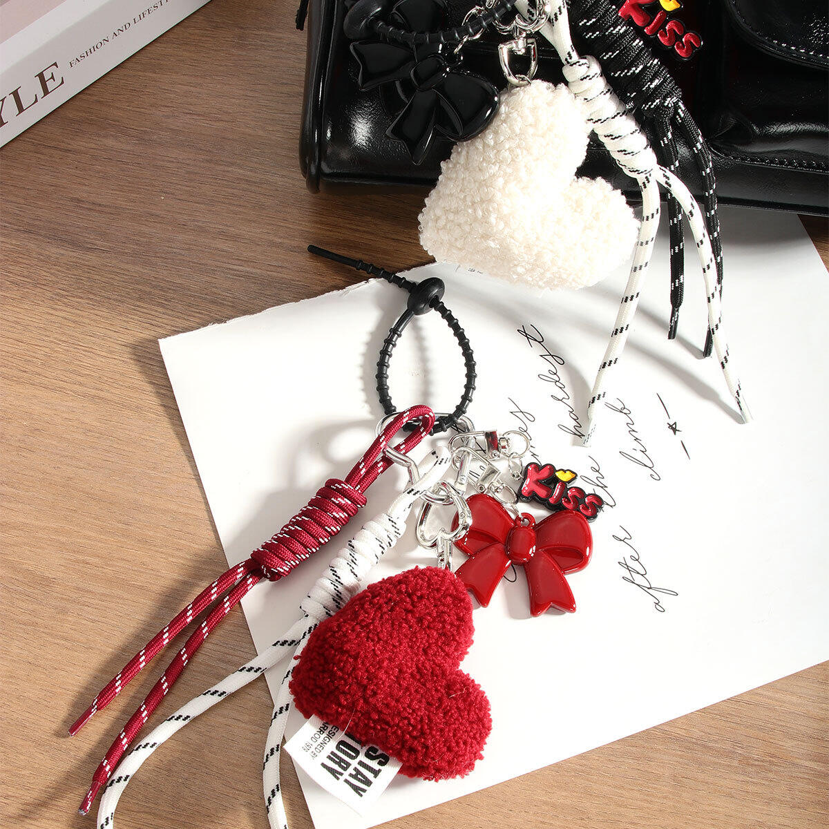 1 Stück Romantische Serie Sweet Heart Stoff Damen Taschenanhänger h5 Bild3