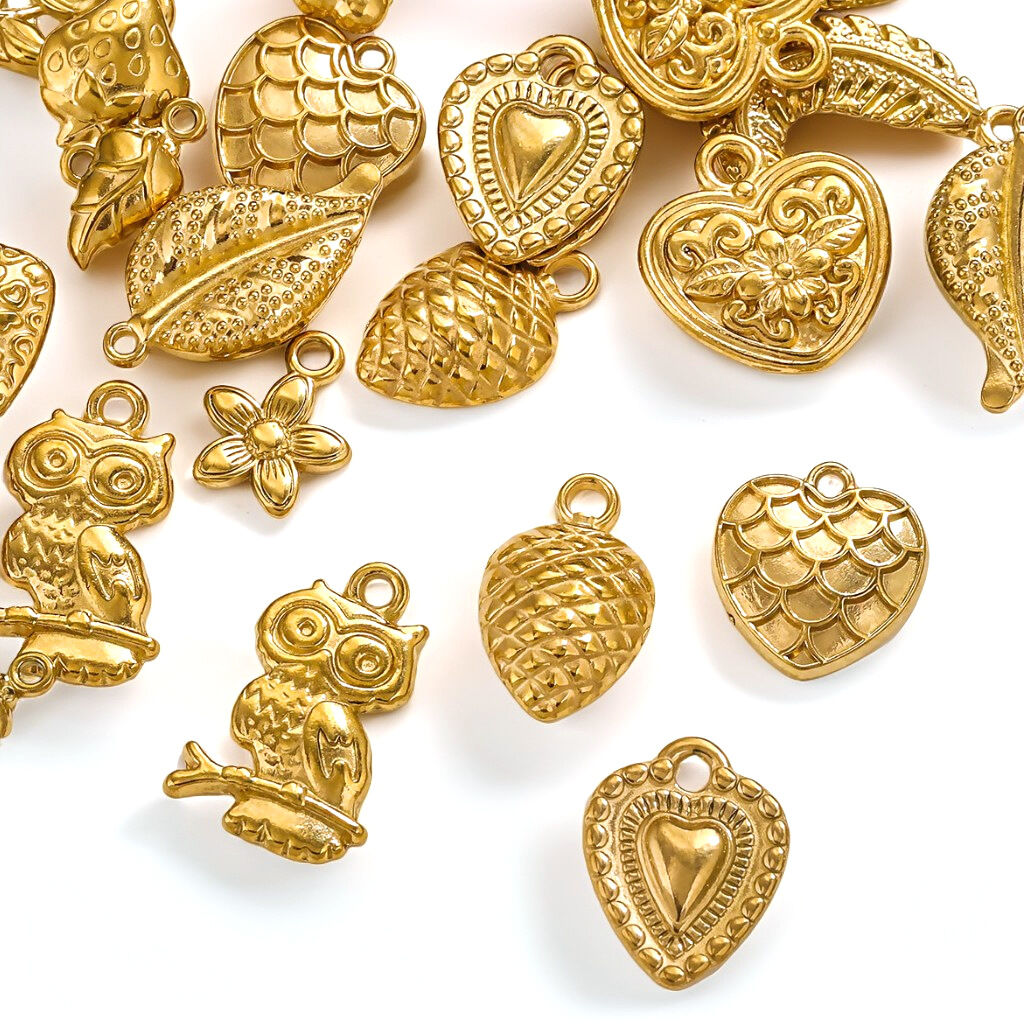 1 pair simple series retro cartoon  gold plated women pendants 2
