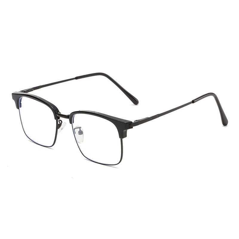 1 Pair Casual Semi Framed Square Shaped Blue - light Blocking Glasses h5Picture2