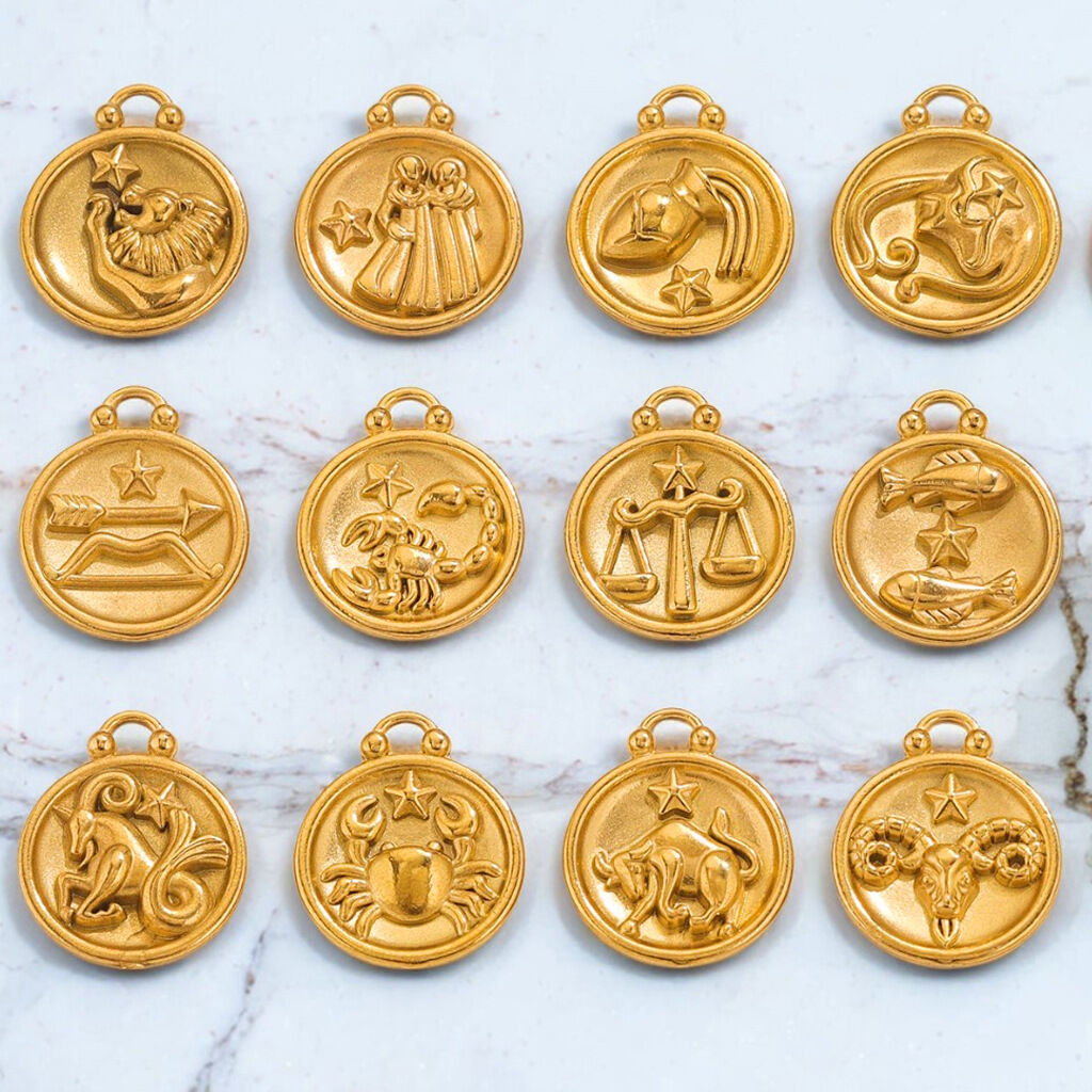 1 pair simple series classic geometric  gold plated unisex pendants