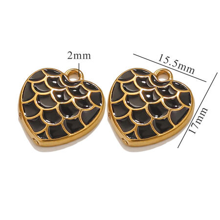 1 Piece Romantic Series Classic Heart Drop Oil Stainless Steel Waterproof Gold Color Women's Pendants 2