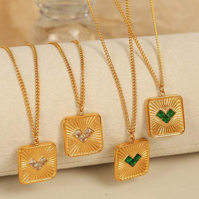 1 Piece Luxurious Series Retro Heart Titanium Steel   Gold Color  Women's Pendant Necklaces h5 Picture5