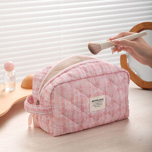 1 Piece Simple Sweet Style Patchwork Polyester Women Makeup Bag h5 Picture3