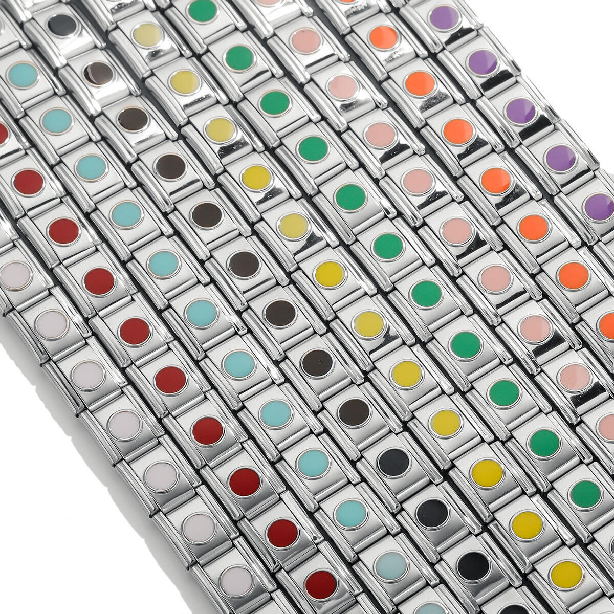 Bracelet unisexe simple, décontracté, rond, élastique, carré, en acier inoxydable, étanche, couleur argentée, 1 pièce