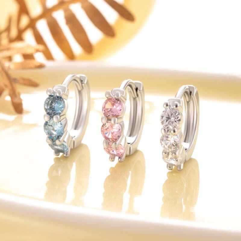 1 Piece Radiant Series Sweet Annular Modern Copper Zircon Women's Hoop Earrings