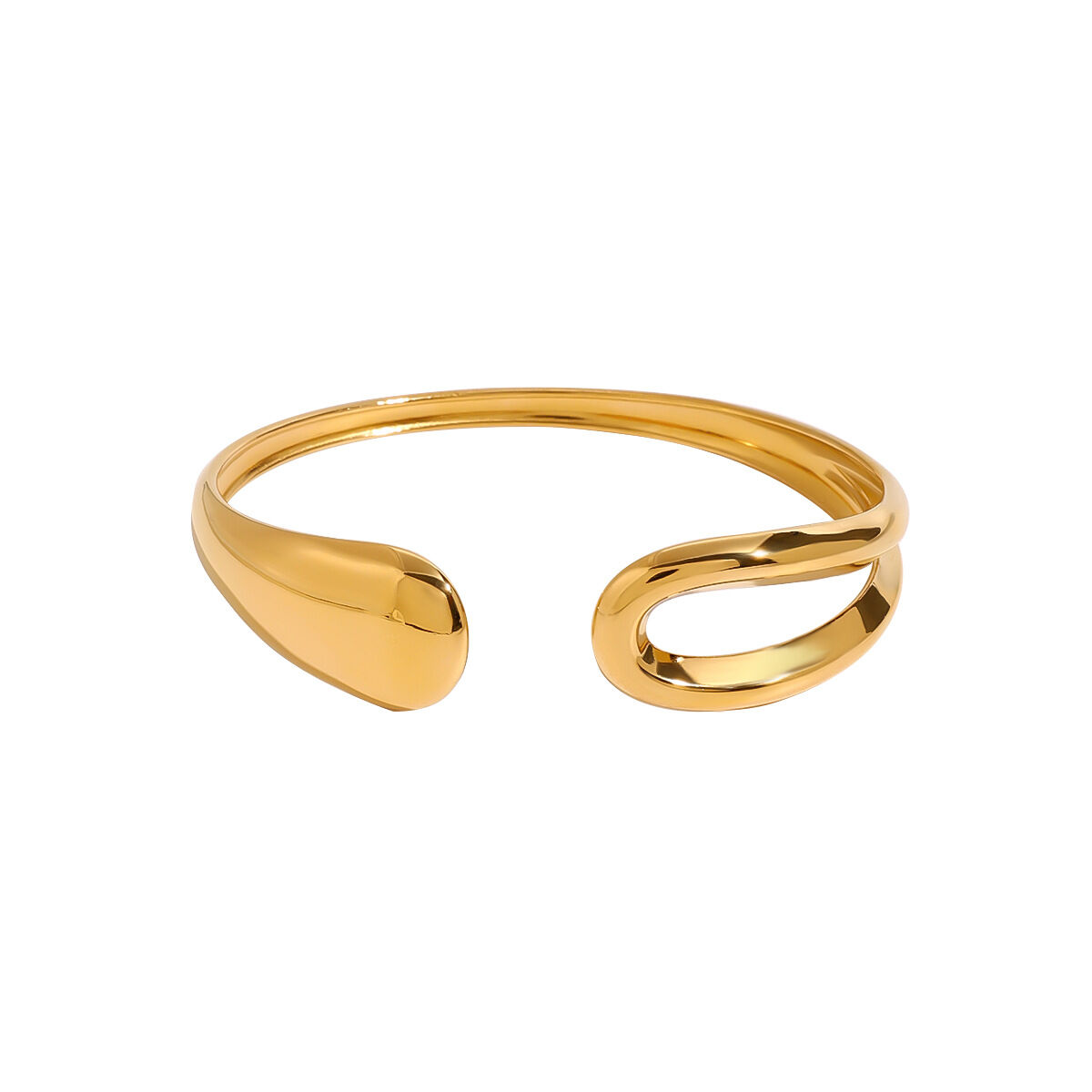 Braccialetti da donna in acciaio inossidabile color oro, impermeabili, classici, irregolari, anulari, serie minimalista, 1 pezzo Immagine10