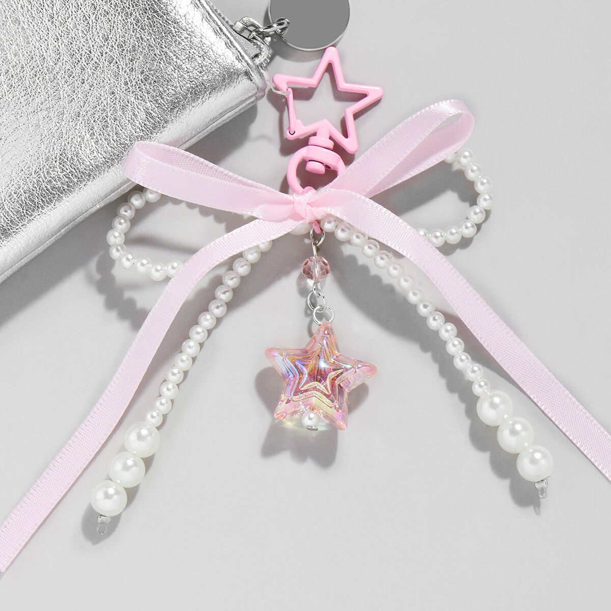 1 Piece Romantic Series Sweet Bow Knot Iron Artificial Pearl Women's Bag Charms 2