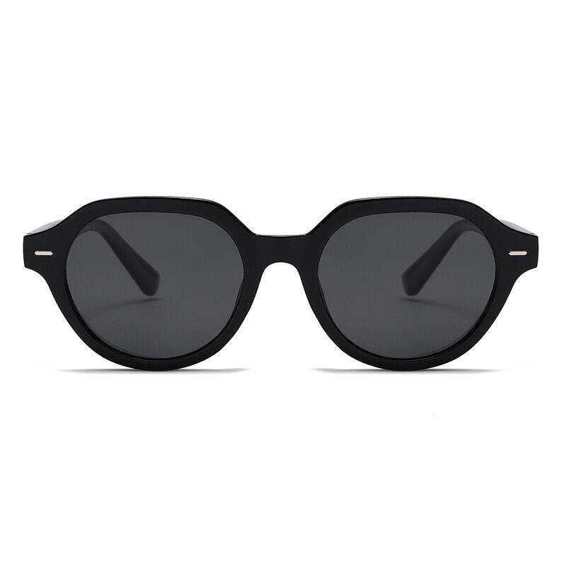 1 Pair of Retro and Casual Round - frame Women's Sunglasses