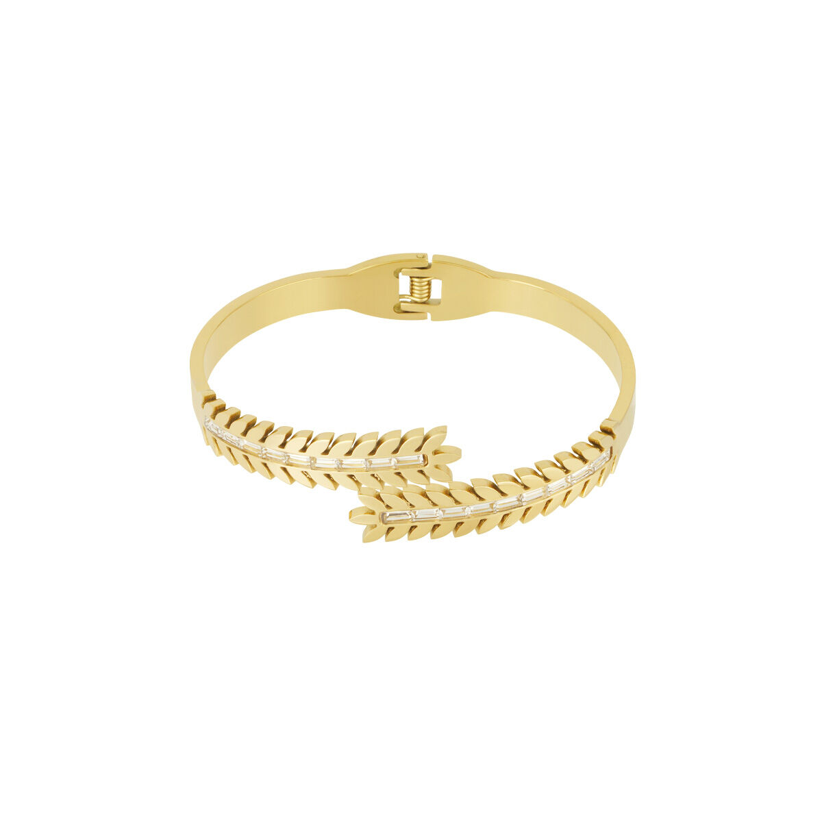 Braccialetti da donna in acciaio inossidabile color oro, sofisticati e impermeabili, con rami di ulivo, 1 pezzo Immagine5