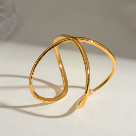 1 Piece Stainless Steel Waterproof Gold Color Minimalist Ring 2