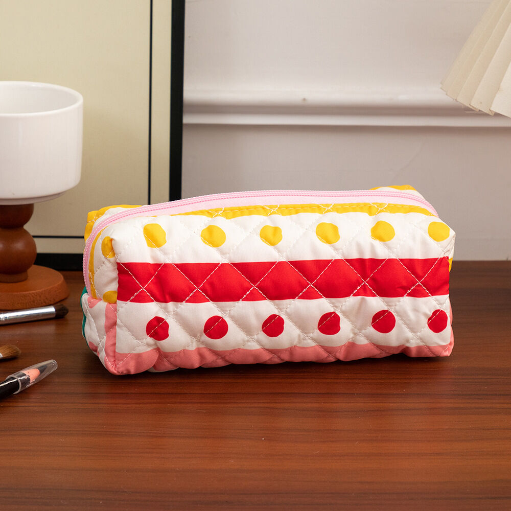 1 Pair Colorful Series Rainbow Cute Polka Dots Portable Large Capacity With Random Printing Design Women's Cosmetic Bags h5 Picture7