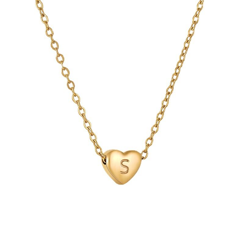 1 Stück Simple Series Daily Letter Titanstahl 18 Karat vergoldete Damen-Anhängerketten Bild6