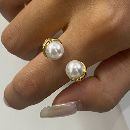 Anelli singoli da donna in acciaio inossidabile color oro, impermeabili, con trama irregolare, 1 pezzo, serie personalizzabile 2