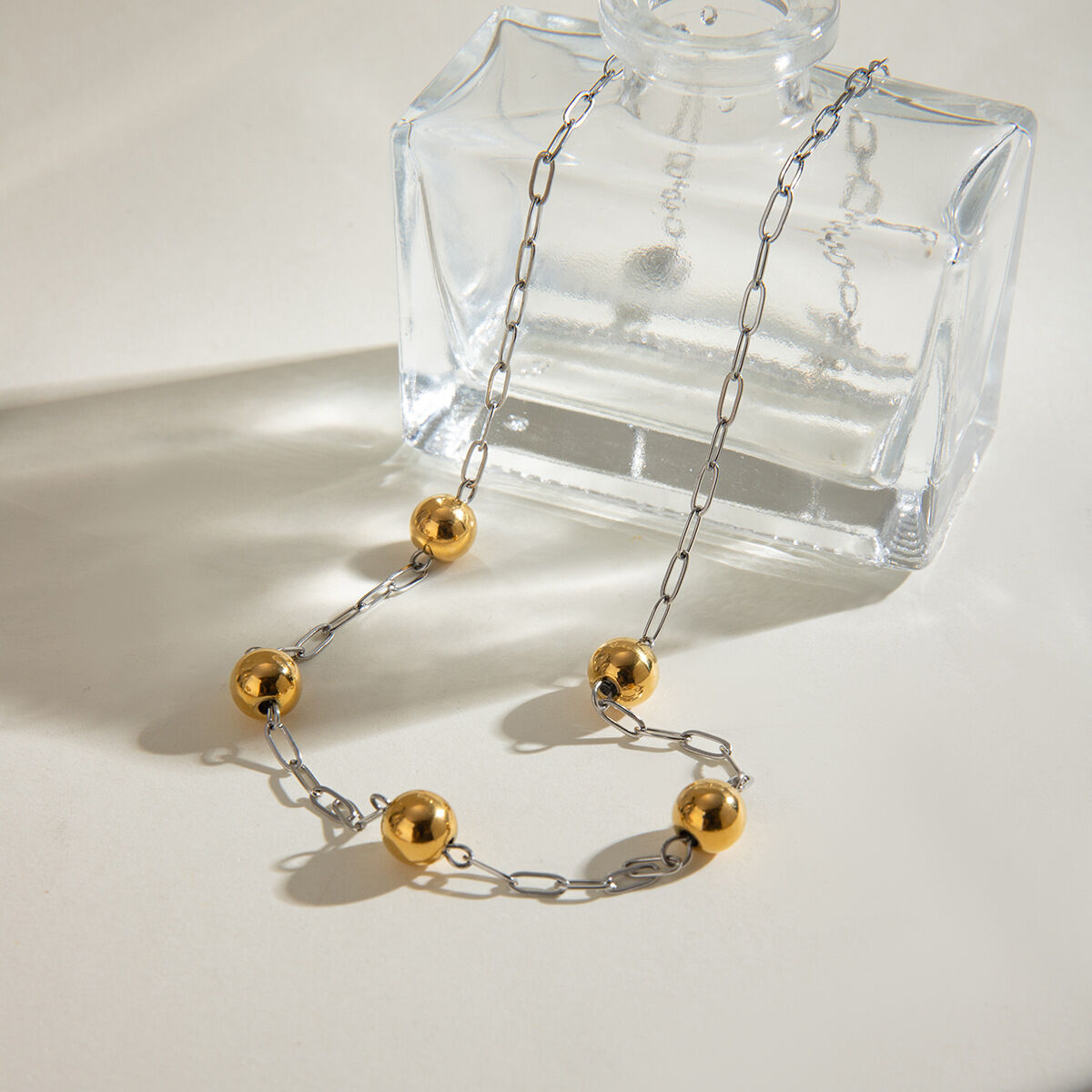 1 piece simple series casual geometric stainless steel  gold plated women chain necklaces 2