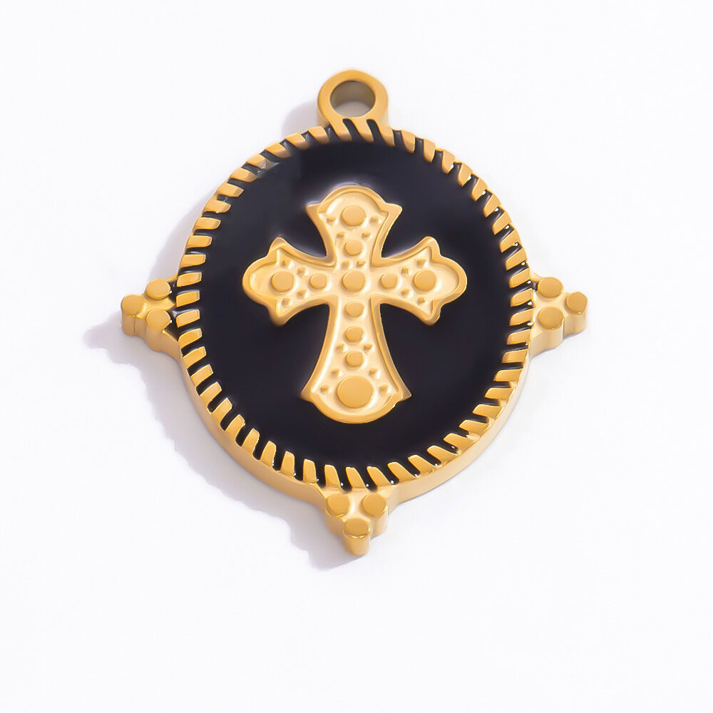 1 Piece Classic Series Retro Bow Knot Pattern Oil- Glazing Stainless Steel Waterproof Gold Color Women's Pendants h5 Picture7