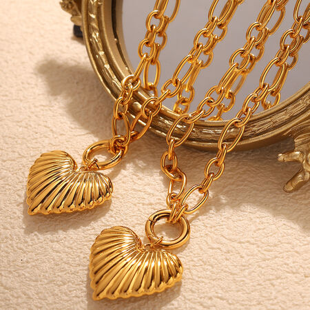 1 Stück romantische Serie Sweet Heart Titan Stahl Gold Farbe Damen Anhänger Halsketten