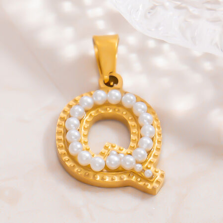 1 Piece Modern Series All-Match Letter Stainless Steel Waterproof Gold Color DIY Women's Pendants 2