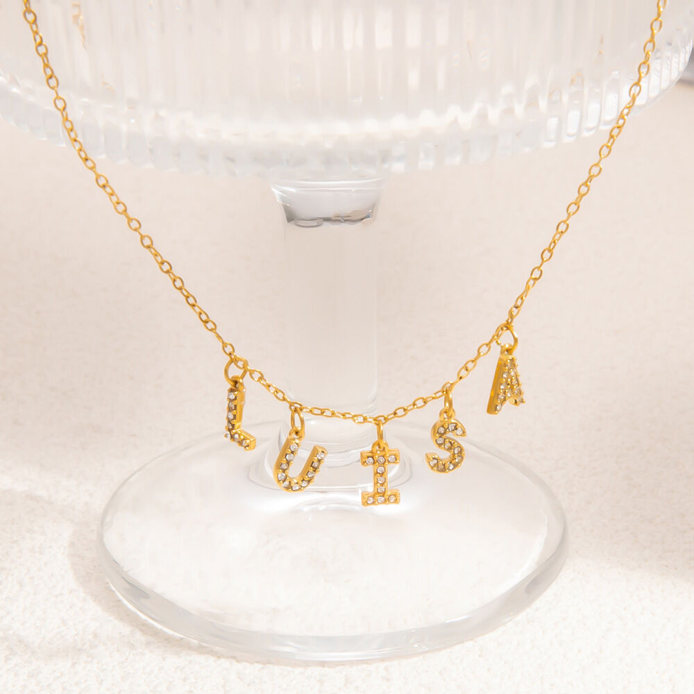 1 Piece Luxurious Series Daily Letter DIY Statement Piece Stainless Steel Waterproof Gold Color Women's Pendants Picture8