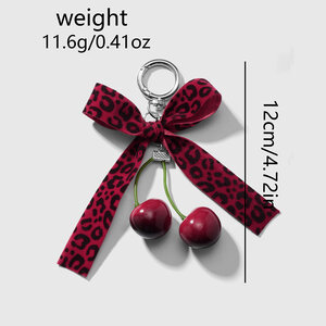 1 Piece Sweet Lace Leopard Bow Bag Charms h5 Picture6