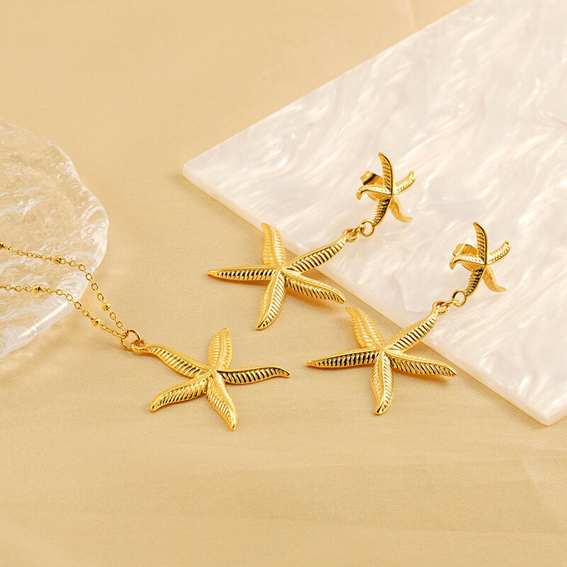 1 pair simple series classic turtle stainless steel  gold plated women earrings set