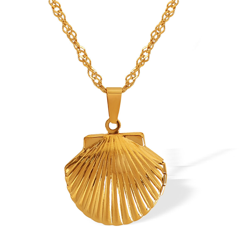1 pezzo semplice serie semplice tartaruga acciaio inossidabile placcato oro 18K collane con ciondolo da donna Immagine5