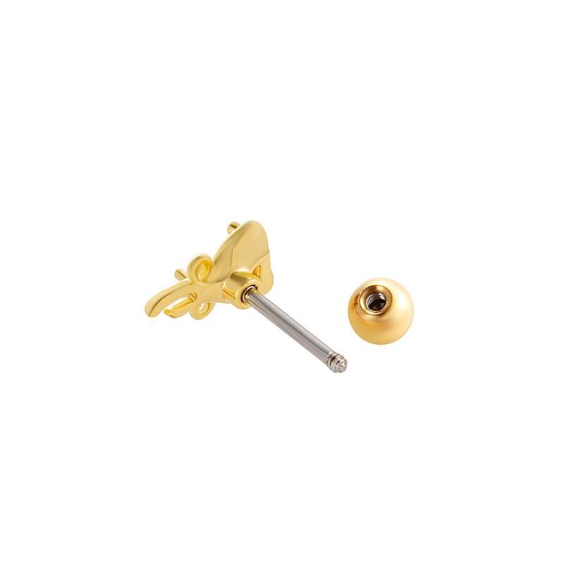 1 Stück süße Schleife Knoten Titan Stahl Zirkon Damen Ohrstecker Bild6