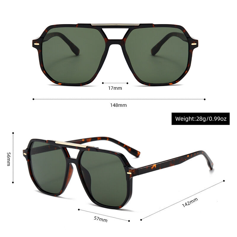 1 Pair of Stylish Large Leopard - print Square - frame Women's Sunglasses h5Picture9