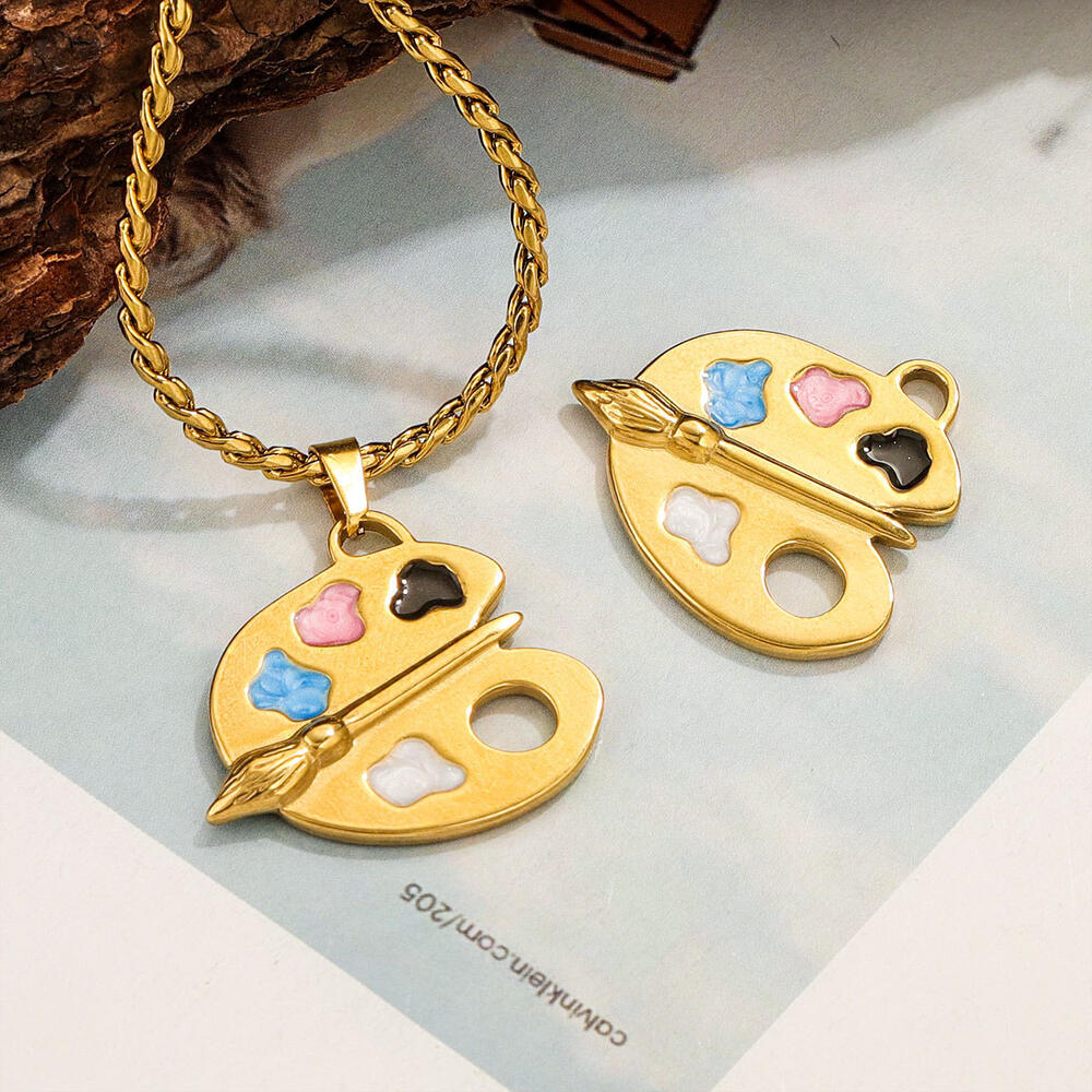 1 pair simple series casual heart gold plated women pendants Picture3