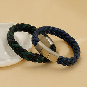 1 Pair Braided Leather Bracelet Men's And Women's Fashion Bracelet h5 Picture4